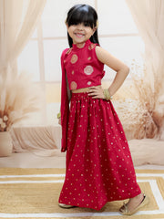 Lehenga Choli Set for Girls - Maroon | BR24LC76MRA
