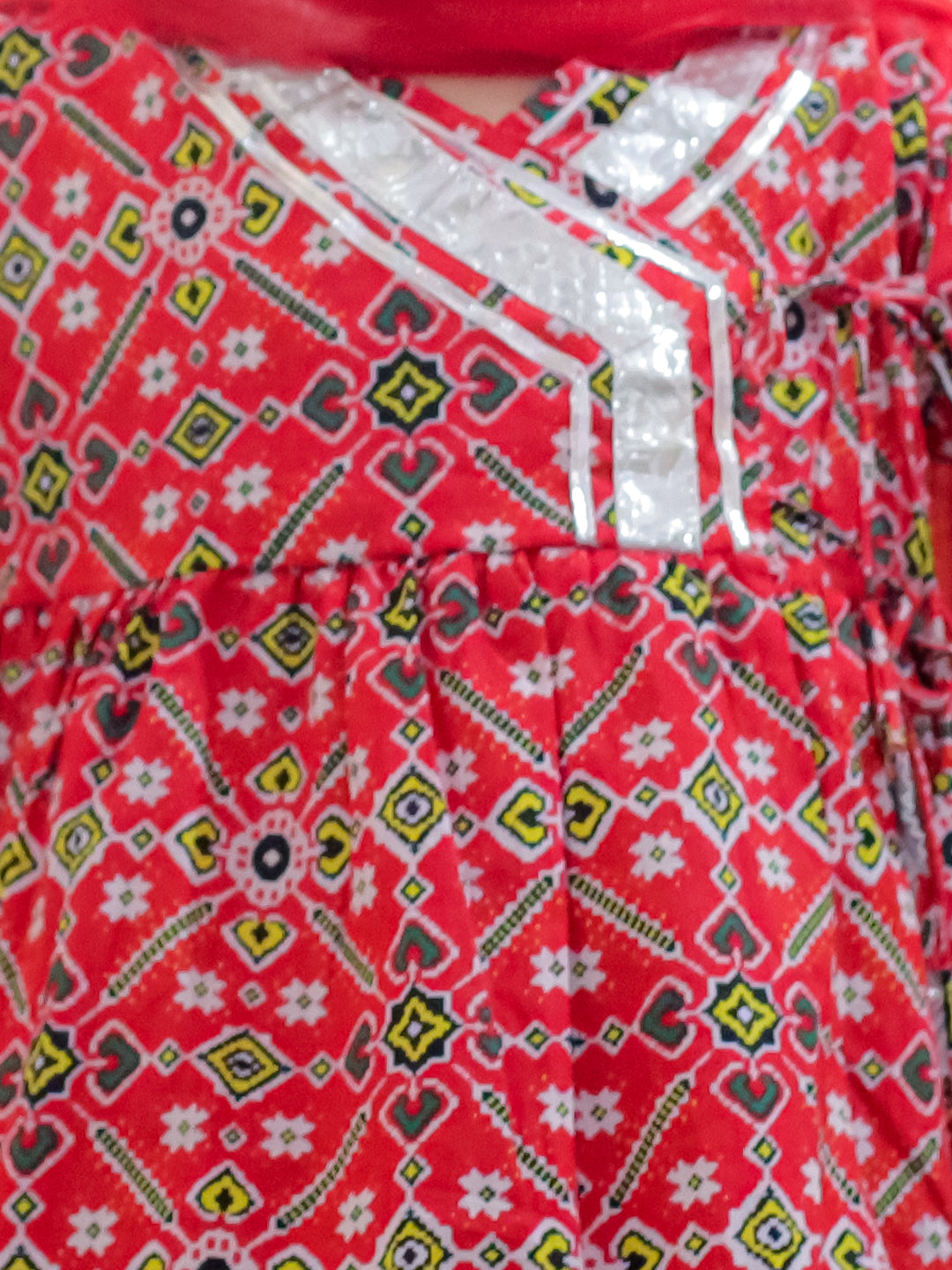 Ethnic Suit Set for Girls - Red | BR24SU51RDA | DesiQlo