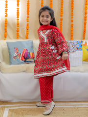 Ethnic Suit Set for Girls - Red | BR24SU51RDA