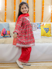 Ethnic Suit Set for Girls - Red | BR24SU51RDA