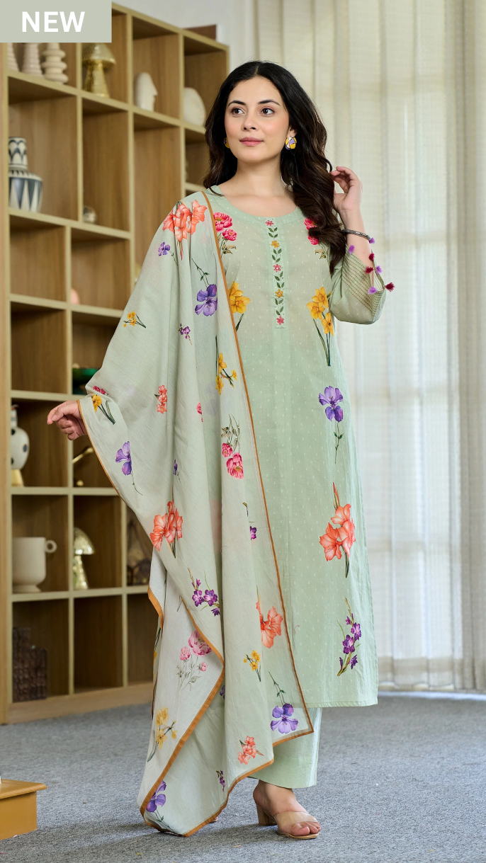 Cotton Kurta Set for Women - Teal | MLWSHKS8882SAG