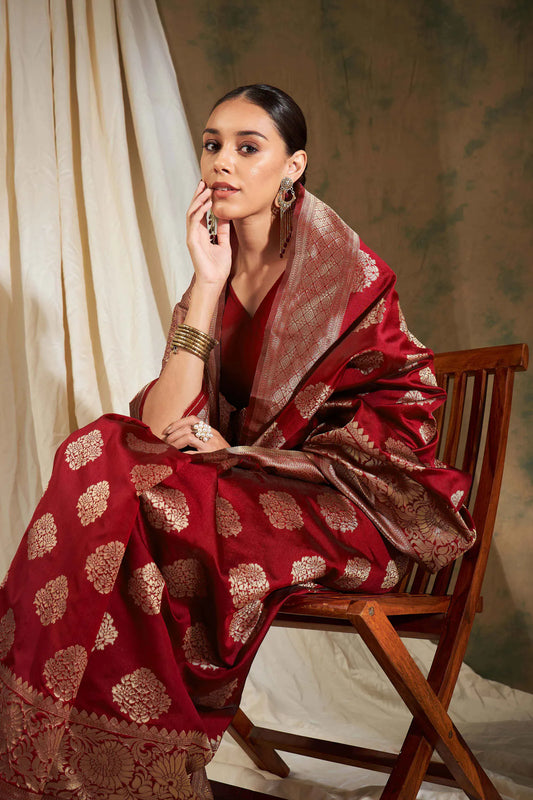 Womens Fashion Ethnic Red Color Sarees-MLSHWSA1073RED0ONE 1333