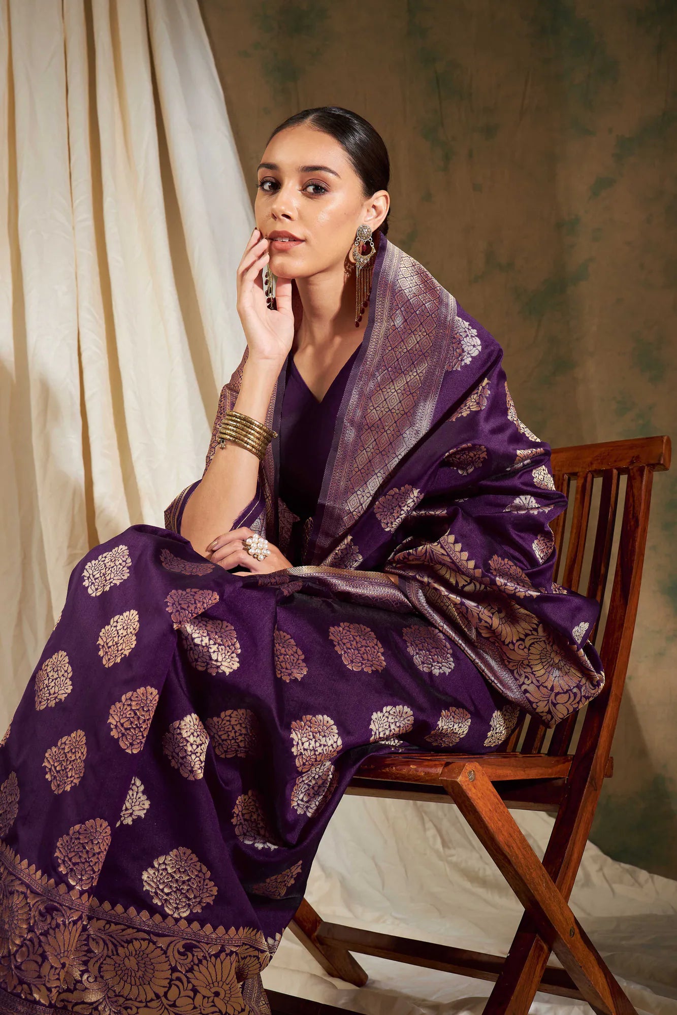Purple Indian Sari: Designer Sarees for Women