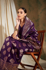 Womens Fashion Ethnic Purple Color Sarees-MLSHWSA1113PUP0ONE