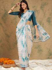 Womens Fashion Ethnic Blue Color Sarees-MLSHWSA1236BLU0ONE