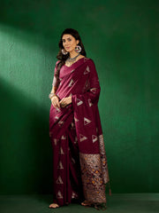 Womens Fashion Ethnic Maroon Color Sarees-MLSHWSA1307MRN0ONE