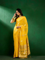Womens Fashion Ethnic Mustard Color Sarees-MLSHWSA1306MUS0ONE