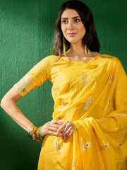Womens Fashion Ethnic Mustard Color Sarees-MLSHWSA1306MUS0ONE