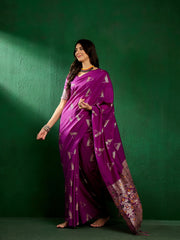 Womens Fashion Ethnic Purple Color Sarees-MLSHWSA1308PUP0ONE
