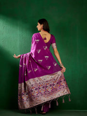 Womens Fashion Ethnic Purple Color Sarees-MLSHWSA1308PUP0ONE