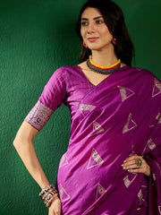 Womens Fashion Ethnic Purple Color Sarees-MLSHWSA1308PUP0ONE