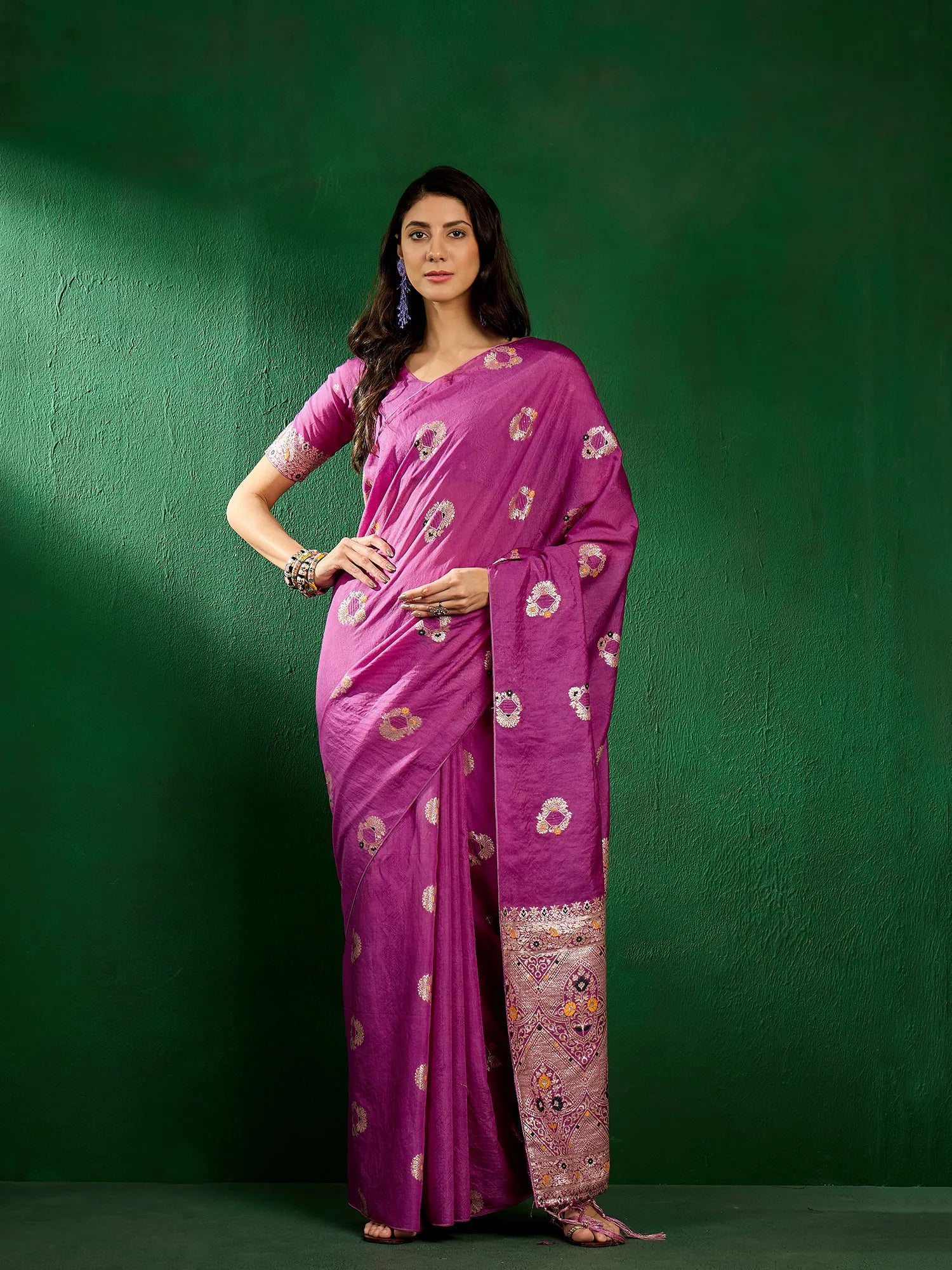 Lavender Woven Design Saree | Designer Sarees India