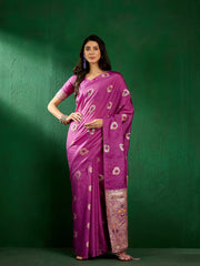 Womens Fashion Ethnic Lavender Color Sarees-MLSHWSA1311LVR0ONE