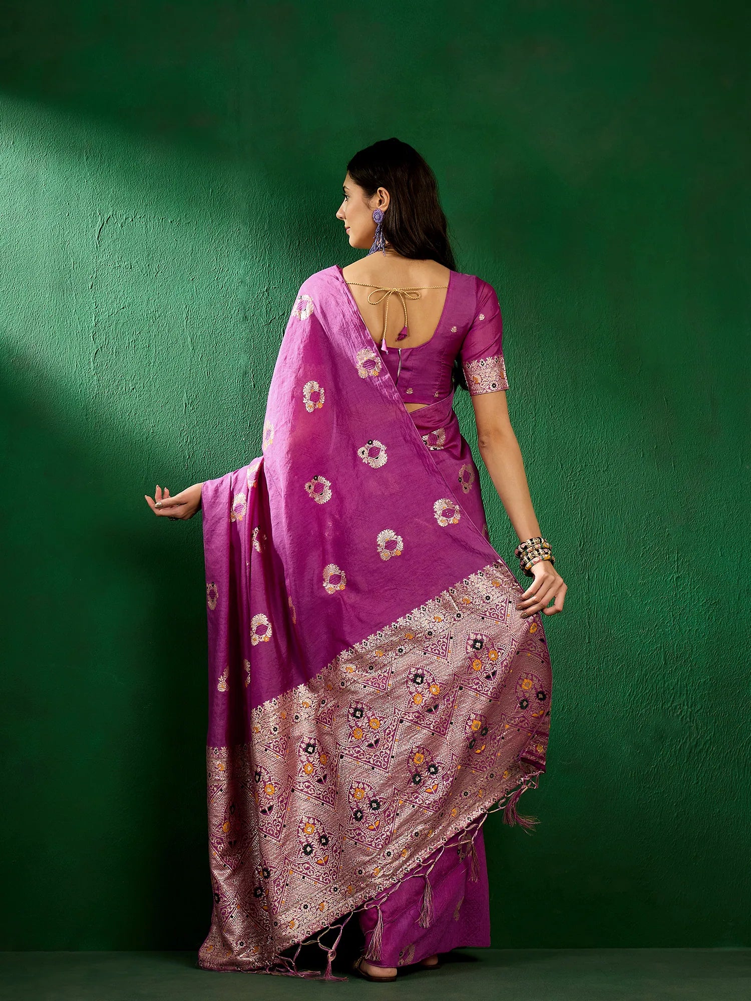 Lavender Woven Design Saree | Designer Sarees India