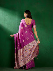 Womens Fashion Ethnic Lavender Color Sarees-MLSHWSA1311LVR0ONE