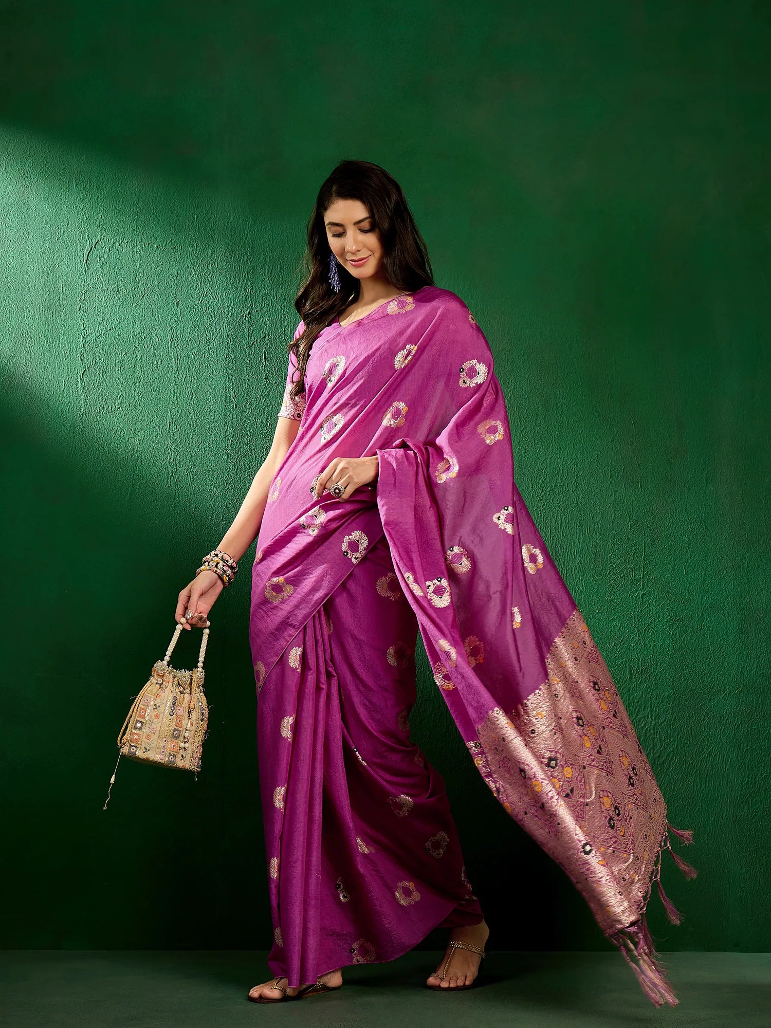 Lavender Woven Design Saree | Designer Sarees India