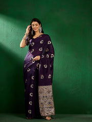 Womens Fashion Ethnic Navy Blue Color Sarees-MLSHWSA1314NBL0ONE
