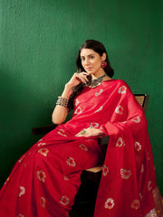 Womens Fashion Ethnic Red Color Sarees-MLSHWSA1313RED0ONE