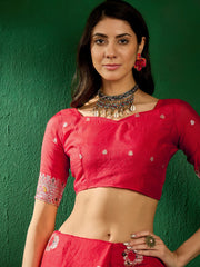 Womens Fashion Ethnic Red Color Sarees-MLSHWSA1313RED0ONE