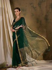Womens Fashion Ethnic Green Color Sarees-MLSHWSA1369GRN0ONE