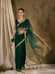 Womens Fashion Ethnic Green Color Sarees-MLSHWSA1369GRN0ONE