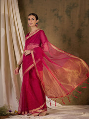 Womens Fashion Ethnic Pink Color Sarees-MLSHWSA1370PNK0ONE
