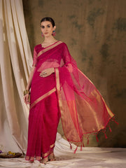 Womens Fashion Ethnic Pink Color Sarees-MLSHWSA1370PNK0ONE