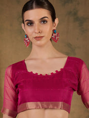 Womens Fashion Ethnic Pink Color Sarees-MLSHWSA1370PNK0ONE