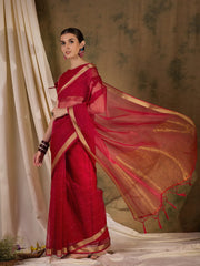 Womens Fashion Ethnic Red Color Sarees-MLSHWSA1371RED0ONE