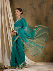Womens Fashion Ethnic Teal Color Sarees-MLSHWSA1372TEL0ONE