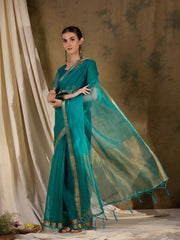 Womens Fashion Ethnic Teal Color Sarees-MLSHWSA1372TEL0ONE