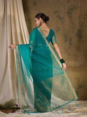 Womens Fashion Ethnic Teal Color Sarees-MLSHWSA1372TEL0ONE