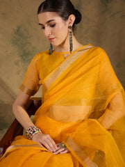 Womens Fashion Ethnic Yellow Color Sarees-MLSHWSA1374YLW0ONE