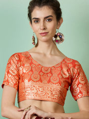 Womens Fashion Ethnic Orange Color Sarees-MLSHWSA1375ORG0ONE