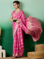 Womens Fashion Ethnic Pink Color Sarees-MLSHWSA1376PNK0ONE