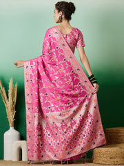 Womens Fashion Ethnic Pink Color Sarees-MLSHWSA1376PNK0ONE