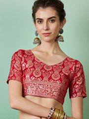Womens Fashion Ethnic Red Color Sarees-MLSHWSA1377RED0ONE