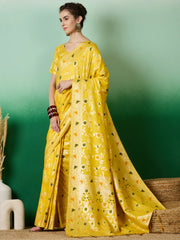 Womens Fashion Ethnic Yellow Color Sarees-MLSHWSA1379YLW0ONE
