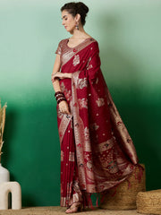 Womens Fashion Ethnic Maroon Color Sarees-MLSHWSA1381MRN0ONE