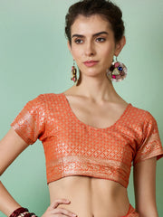 Womens Fashion Ethnic Orange Color Sarees-MLSHWSA1382ORG0ONE