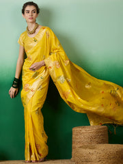 Womens Fashion Ethnic Yellow Color Sarees-MLSHWSA1384YLW0ONE