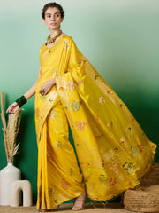 Womens Fashion Ethnic Yellow Color Sarees-MLSHWSA1384YLW0ONE