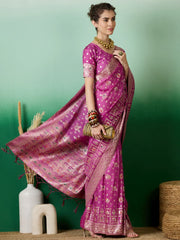 Womens Fashion Ethnic Lavender Color Sarees-MLSHWSA1385LVR0ONE
