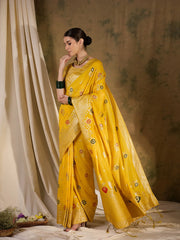 Womens Fashion Ethnic Yellow Color Sarees-MLSHWSA1394YLW0ONE