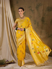 Womens Fashion Ethnic Yellow Color Sarees-MLSHWSA1394YLW0ONE