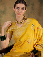 Womens Fashion Ethnic Yellow Color Sarees-MLSHWSA1394YLW0ONE