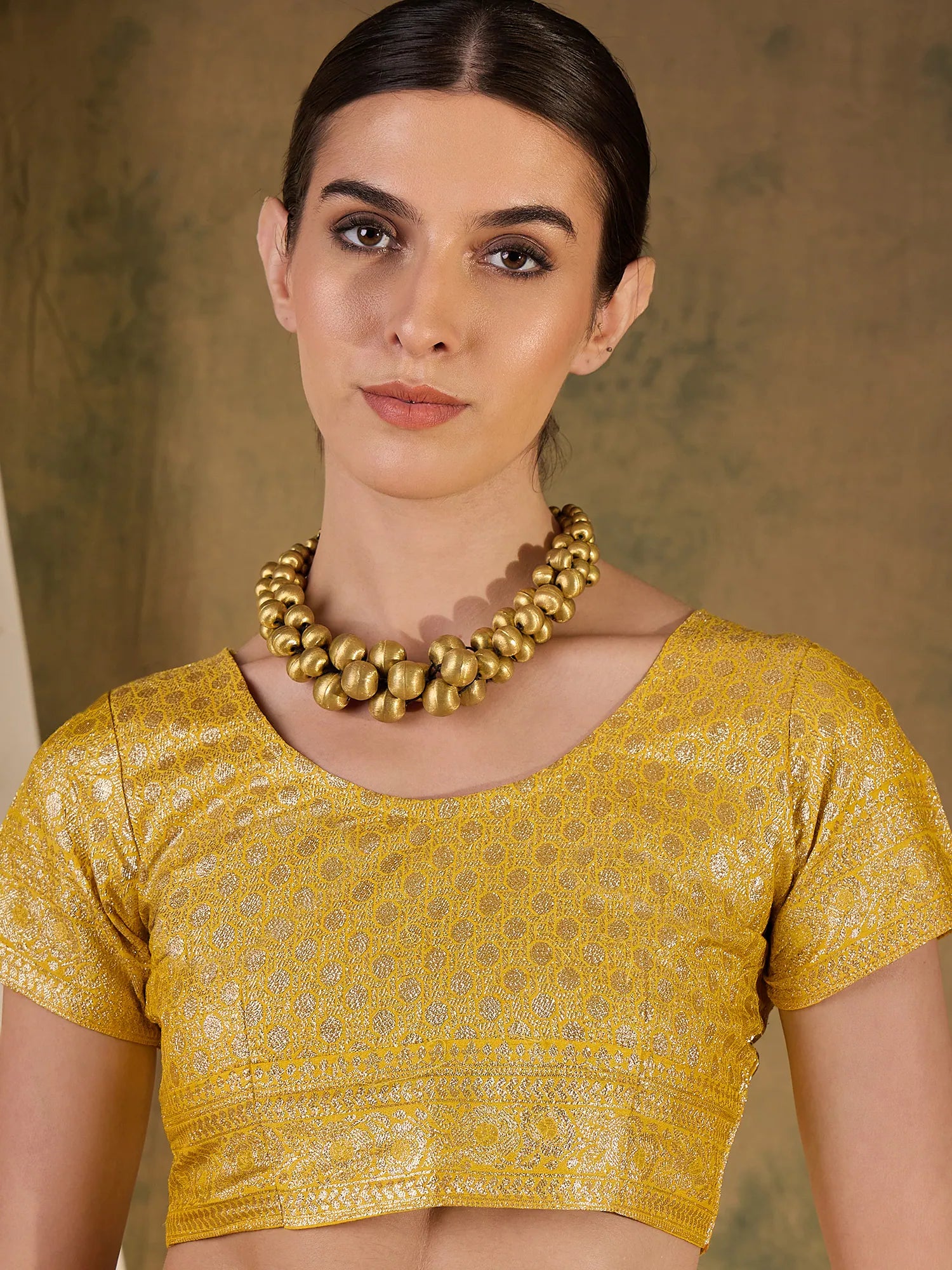 Yellow Woven Polyester Saree | Designer Sarees India