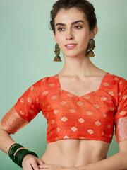 Womens Fashion Ethnic Orange Color Sarees-MLSHWSA1395ORG0ONE
