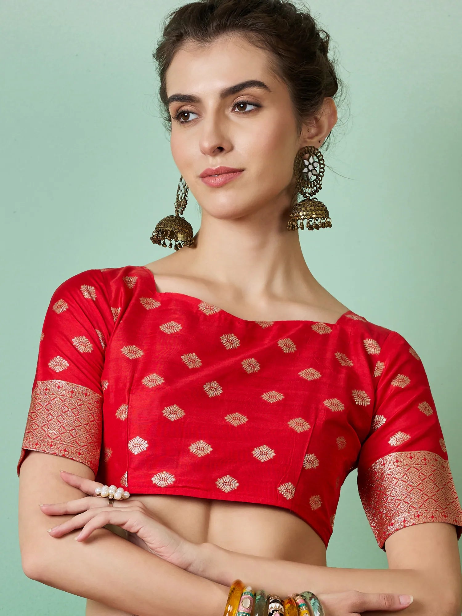 Red Polyester Saree | Indian Wedding Sarees Collection