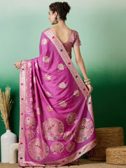 Womens Fashion Ethnic Lavender Color Sarees-MLSHWSA1400LVR0ONE